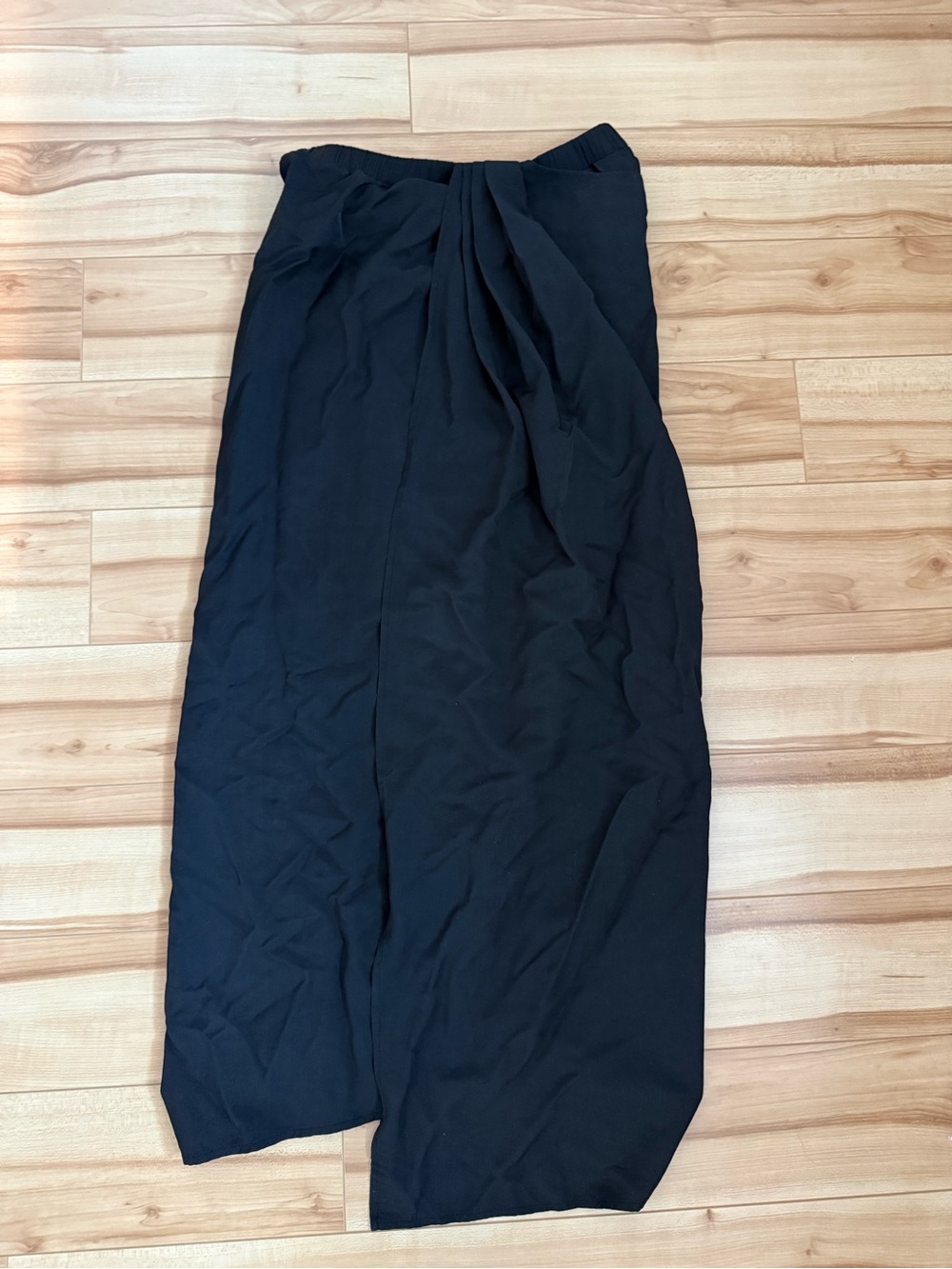 Black Maxi Tie-Front Skirt for Women